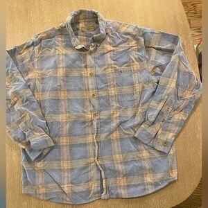 Clearwater Outfitters Men's Flannel Corduroy Long Sleeve Button Up XL Blue Brown